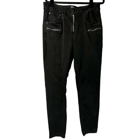 PRPS Jeans Camaro Skinny Mid Rise Zip Fly Zipper Denim Pants Black Silver 31 - Picture 1 of 7